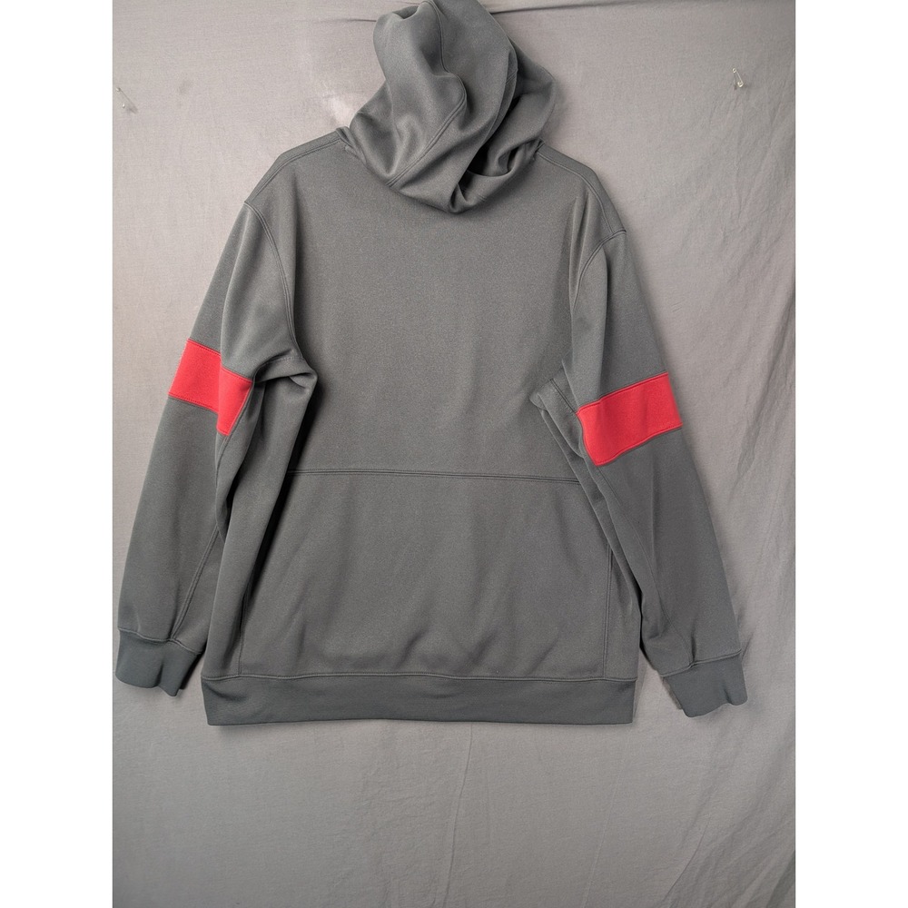 Nike Mens Therma Fit Pullover Hoodie Charcoalβ Grey Red AR9050-060 XL